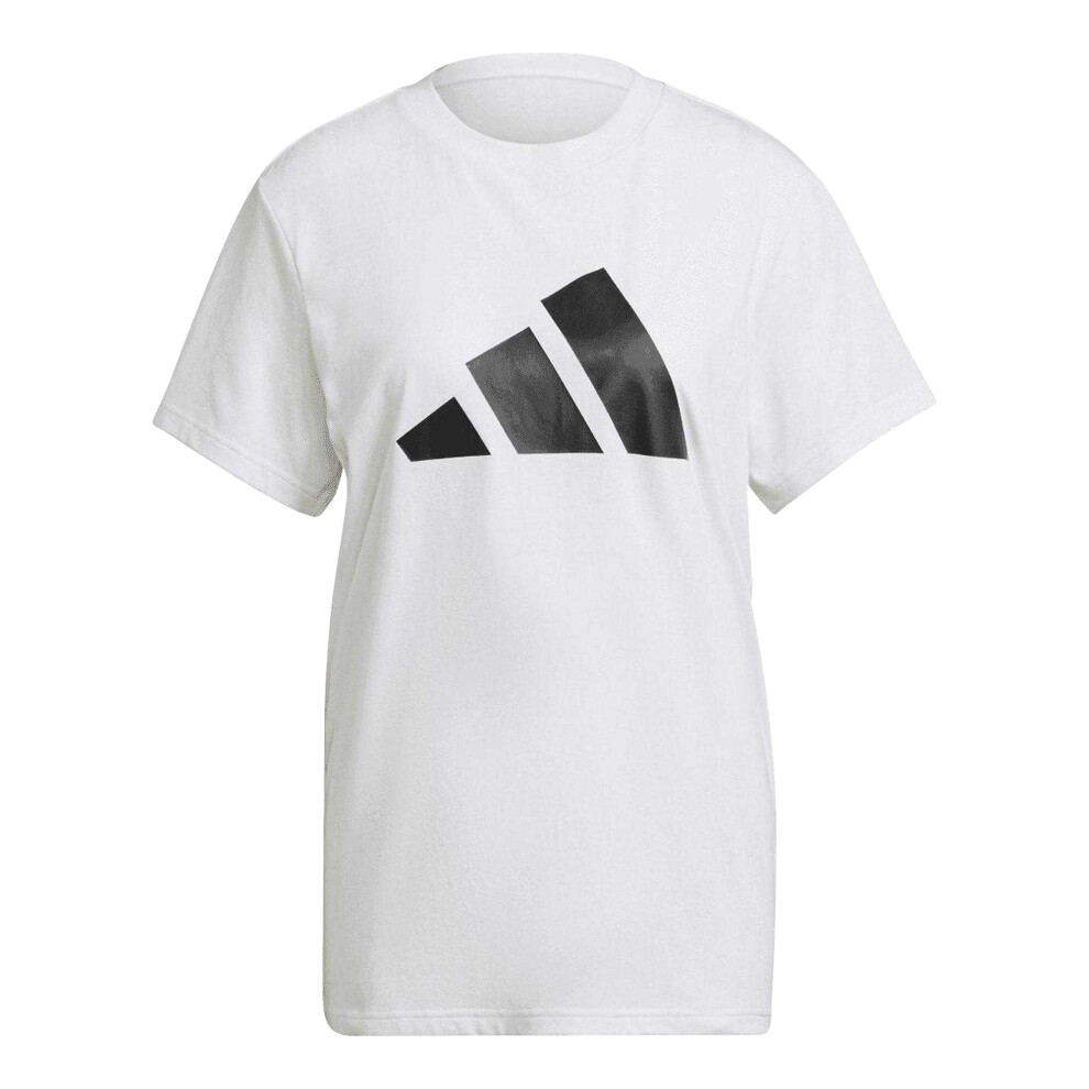 Adidas (16 Uk - 18 Uk, White) Womens/Ladies Icons Logo T-Shirt