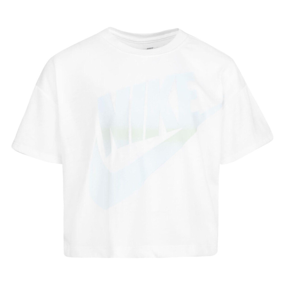Nike (5 Years, White) Girls Futura Gradient Boxy T-Shirt
