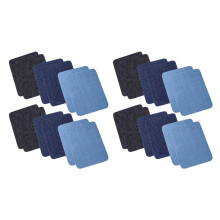 Iron Denim Patches for Clothing Jeans 24 Pcs, 3 Colors (4.9 Inch x 3.7 Inch)