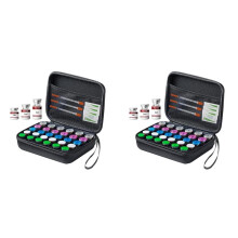 2X Peptide Vial Case for Fridge Storage,30 Slot Organizer Holds 1-3ml Vials for Insulin, GLP-1,Hard Shell Travel Case