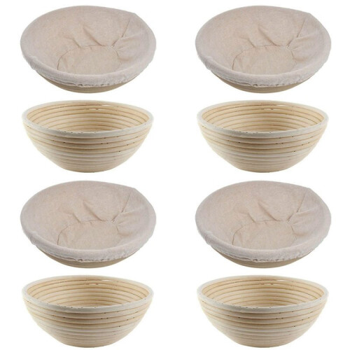 4X Round Rattan Bread Fermentation Basket Drying Storage Fermentation Basket Bread Fermentation Basket