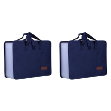 2X 13 Zakken Expander Bestandsmap Document Organizer met Handvat A4 Formaat Capaciteit Accordeon File Organizer Donkerblauw