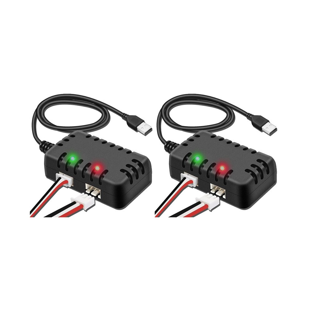 Photos - Other for Computer 2X 7.4V Lipo Battery Charger - RC Car Balance Chargers USB Cable 2-In-1 with XH-3P Plug 1A for 2S Batteries RC Cars