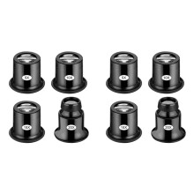 8 Pcs Jewelers Loupe 5X/10X/15X/20X Magnifier Portable Handheld Magnifier Dome Optics Lens Loupes Magnifying Glass