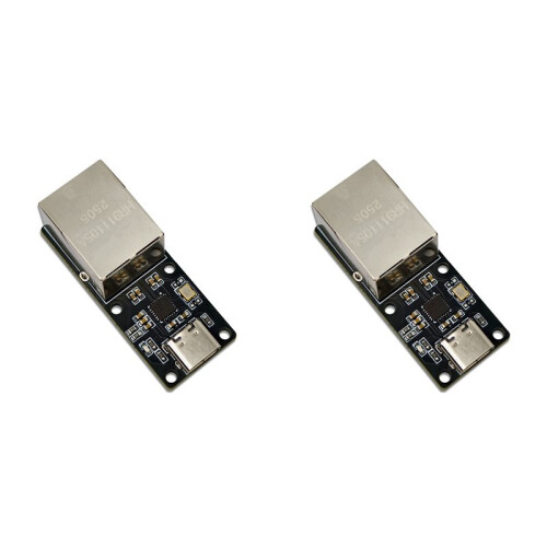 2X CH397A USB-C to RJ45 Ethernet Module 100 Mbps USB Network Card with Network Card Driver Plug and 1