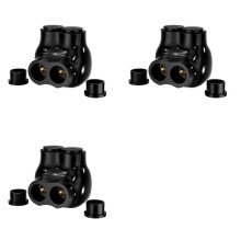 3X Geïsoleerde Connector 2-Poorts Multi-Tap Connector 2/0-6 AWG Enkelzijdige Invoerdraadconnectoren met Sleuf en Zeskant