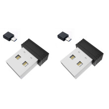 2X USB Mouse Jiggler Ondetecteerbare Mouse Mover Automatische Computer Mouse Mover Jiggler met USB C Adapter, Zwart