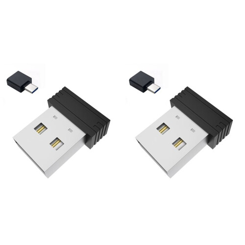 2X USB Mouse Jiggler Undetectable Mouse Mover Automatic Computer Mouse Mover Jiggler with USB C Adapter, Black 1