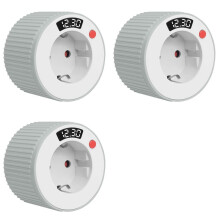 3X Timer-Aansluiting, Timer, Digitale Enkele Schakelaar, Roterende Afteltimer van 15 Minuten Tot 24 Uur met LED-Digitale EU-Stekker