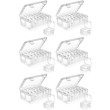 6Conjunto Caja Pequeña de Almacenamiento con Tapa Caja Pequeña de Plástico Transparente Caja Contenedora de Almacenamiento de Plástico