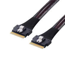 6Stück 50 cm Professionelles Schlankes SFF 8654 8i-Stecker auf SFF-8654 SAS4.0 74-Poliges Kabel für Server-Controller-Anschluss-Verlängerungskabel