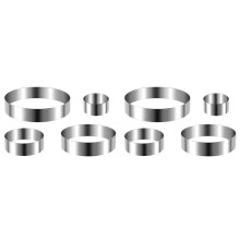 8X Round Cake Ring Set 4/6/8/10 Inch Biscuit Cutter Circle Cookie Cutters Cake Mold Stainless Steel Pastry Ring
