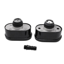 Finned Oval Black Aluminum Valve Cover Breather & PCV Valve Combo Kit Durable for Chevy Mopar SBC BBC 350