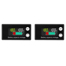 2X Voltímetro de Batería 8-100 V Indicador de Capacidad Medidor de Potencia Celda de Plomo-Ácido LiFePO4 de Litio 12 V 24 V 48 V Pantalla LCD D
