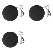 3X Rund Solpanel 1,2W 5V 110mm med USB-Port för Utomhusmobilladdare