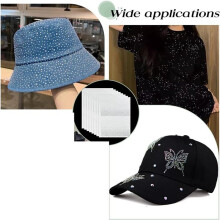 24 Vellen Glitter Strass Strijkapplicaties, 16 Stuks Glazen Strass Applicaties, Kristallen Strass Decals voor Kleding