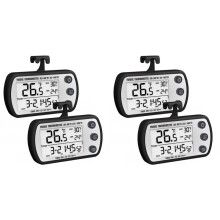 Digital Kylskåpstermometer 4-Pack, Vattentät Kylskåpstermometer, Max/Min-Inspelningsfunktion, Timerfunktion Svart