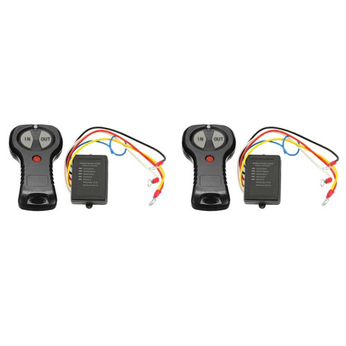 2X 12V/24V Wireless Handset  Controller Winch Remote Control System for  Electric Winch Control Kit