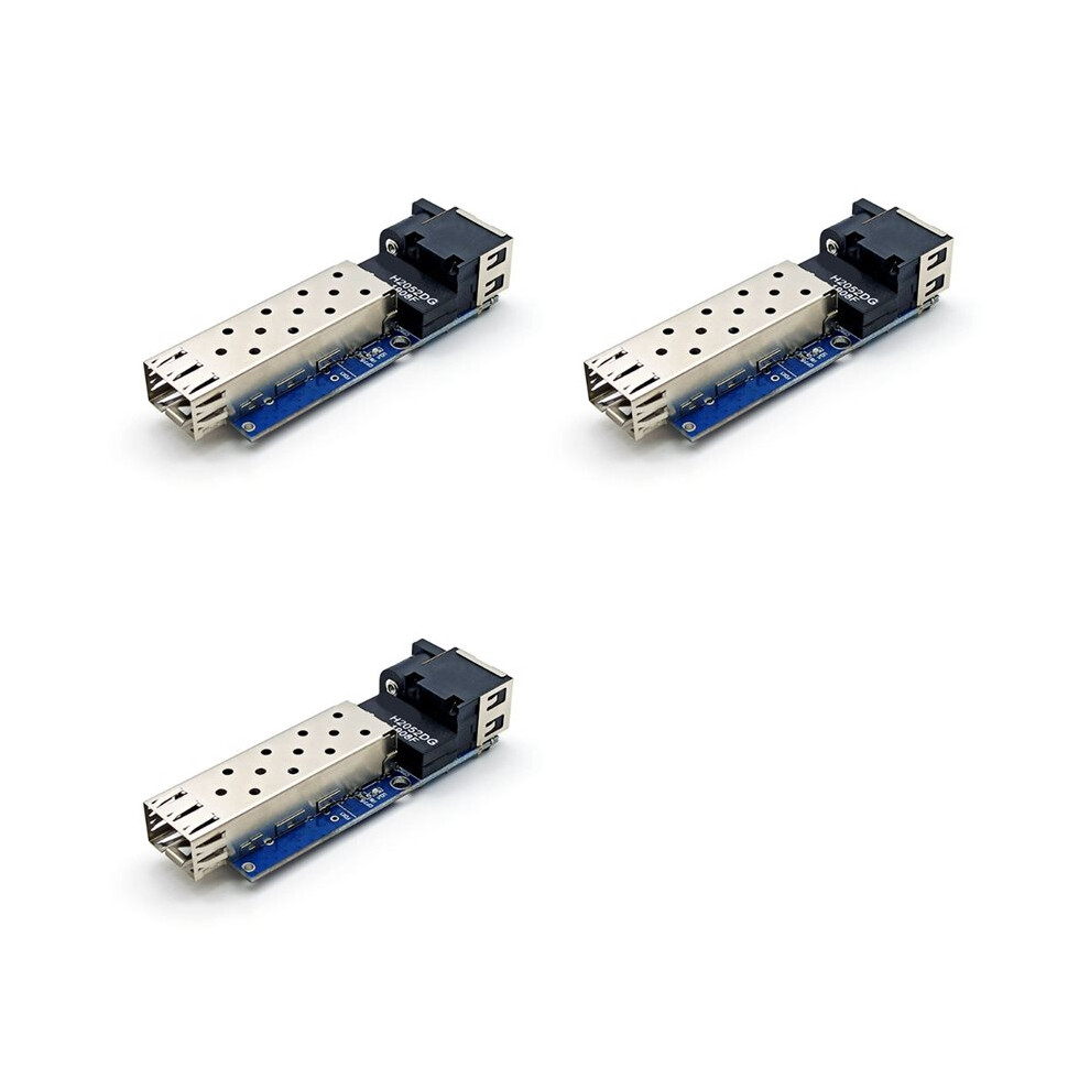 3X 100/1000M Fiber Media Converter Slot Sfp Transceiver Module Gigabit Pcba Fiber Optical Ethernet 6033409471540