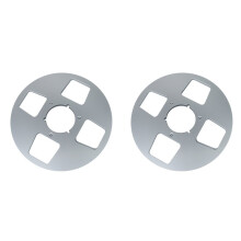 2pcs 10In Empty Tape Reel 4 Hole Aluminum Empty Disc Opening Reel Audio Takeup Reel for Nab Tape Recorder Silver