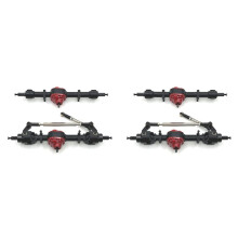 2X Conjunto de Eje Delantero y Trasero para MNMODEL 1/12 MN82 LC79 MN78 Piezas de Coche de Control Remoto Actualización de Metal Negro