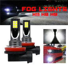 6Pcs Car H11 H8 H9 COB 60W 6000K LED Headlight Fog Light Bulbs Replace Halogen Kit Clear White Light