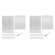 Bread Bow Knife Blades, 10.8inch Serrated Stainless Steel Blades with Screws, Screwdriver, for Wood Bread Cutter 24 Pcs