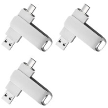 3X Typ-C-Metall-Pen-Laufwerk 128 GB Wasserdichte USB-Flash-Laufwerke 128 GB Memory Stick Business-Geschenk U-Disk