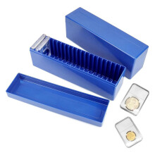 Scatola Portamonete da 4 Pezzi Compatibile con 20 Portamonete, Scatola Portamonete In Plastica per Portamonete da Collezione Blu