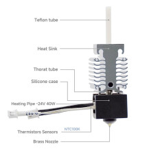 5X voor 3 V3 SE Hotend Kit 260 Hoge Temperatuur Hotend Vervangende 0,4mm Nozzle voor 3 V3 SE 3D Printer