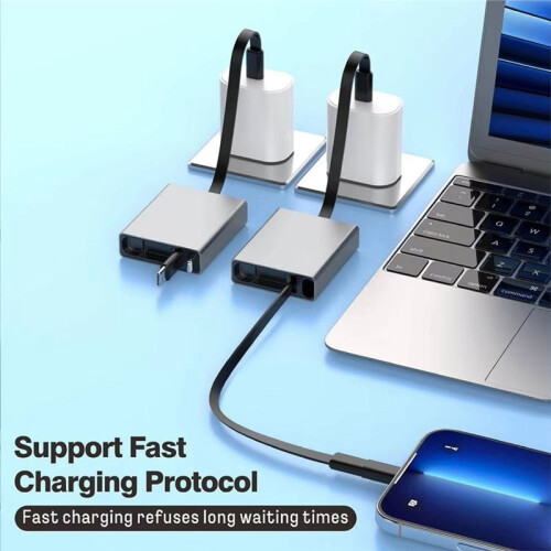 Telescopic USB Cable Type C 66W PD Computer Data Cable Aluminum Alloy Telescopic Fast Charging Cable 1