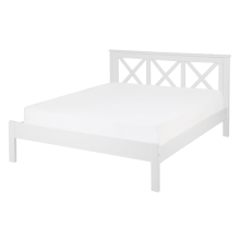 Bed Pine Wood TANNAY 140 x 200 cm (EU Double) White
