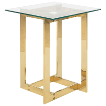 Side Table CRYSTAL Tempered Glass Gold