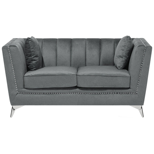 Beliani Sofa 2 Seater GAULA Velvet Grey
