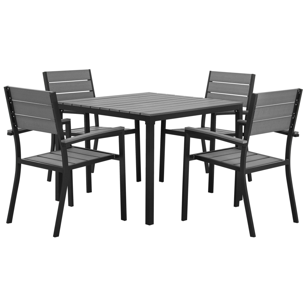 Beliani Garden Dining Set 4 Seater Prato Grey