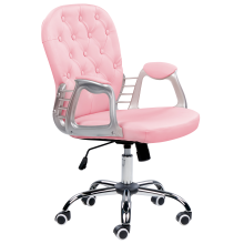 Desk Chair PRINCESS Faux Leather Pink