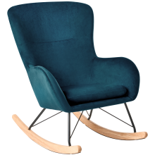 Rocking Chair ELLAN Velvet Sea Blue