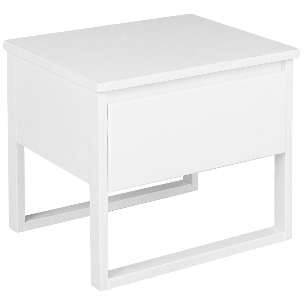 Beliani 1 Drawer Bedside Table Giulia Pine Wood White
