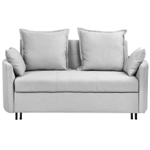 Sofa Bed 2 Seater HOVIN Fabric Light Grey
