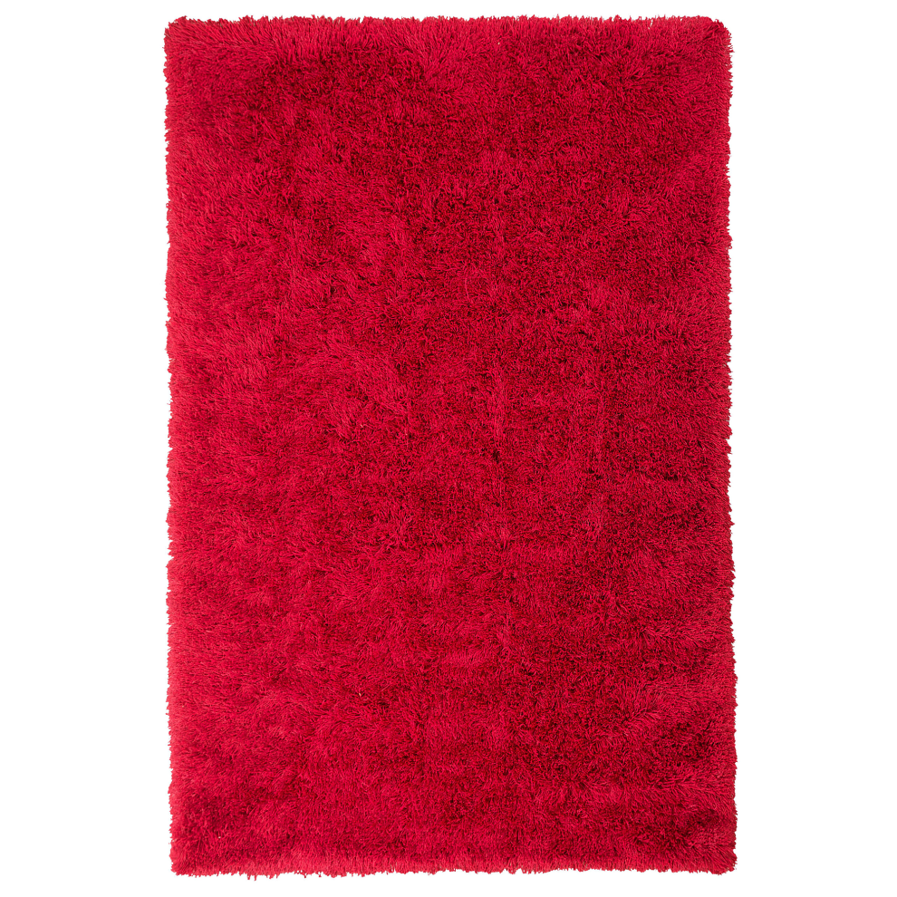 Beliani Shaggy Rug Cide Red 160 X 230 Cm