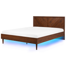 Bed with LED MIALET 180 x 200 cm (EU Super King) Dark Brown