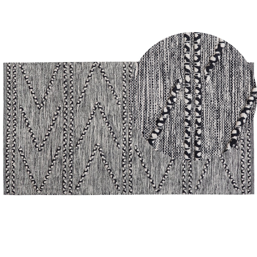 Beliani Rug Termal Black 80 X 150 Cm Cotton