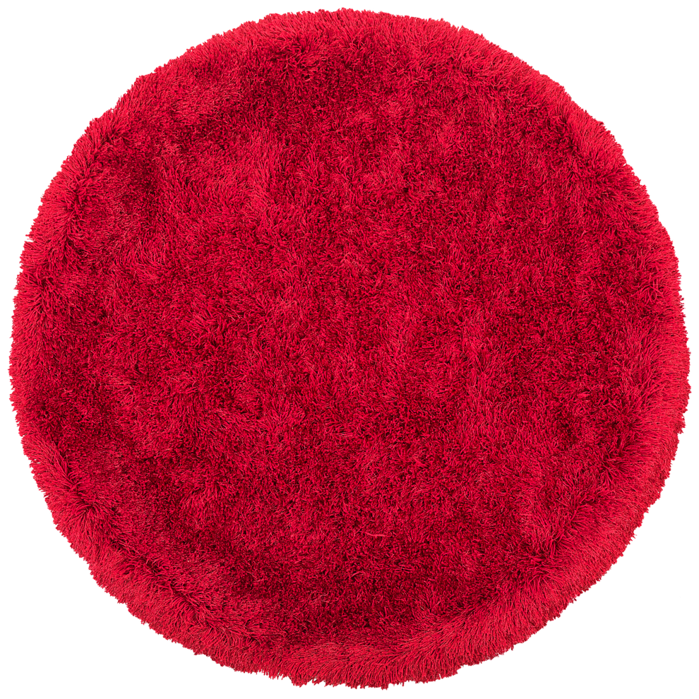 Beliani Shaggy Rug Cide Red Ø 140 Cm