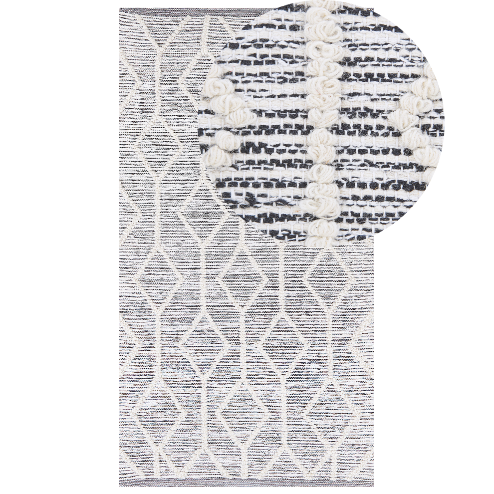 Beliani Rug Edremit Grey 80 X 150 Cm Wool