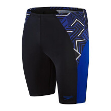 Speedo Mens Splice Geometric Pattern Swimming Jammer Shorts