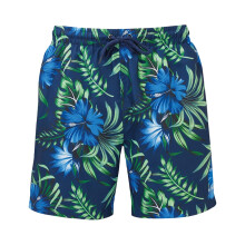 (M, Navy/Blue) Wombat Mens Floral Swim Shorts