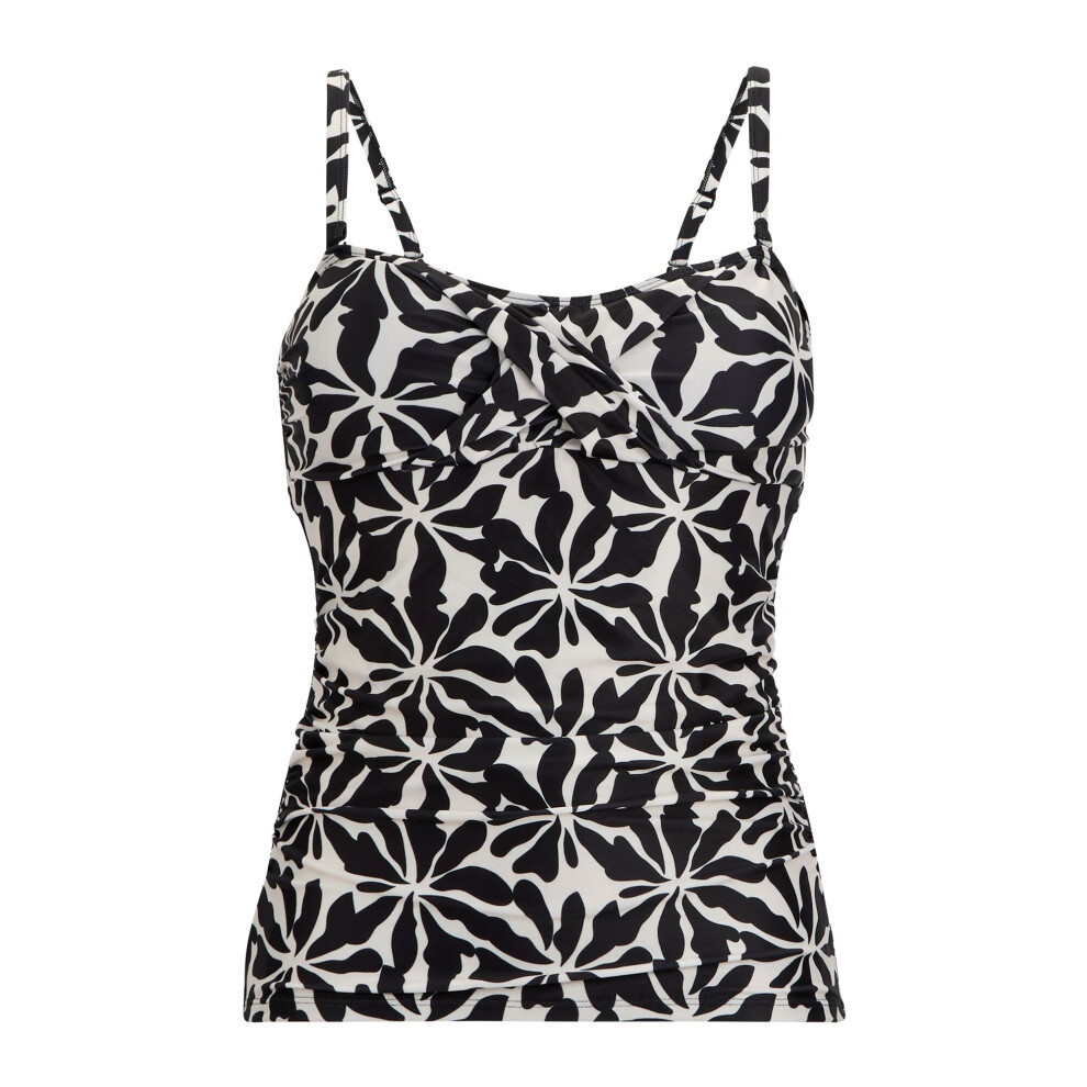 Regatta (12 Uk, White/Black) Womens/Ladies Aceana Iii Abstract Floral Tankini Top Black