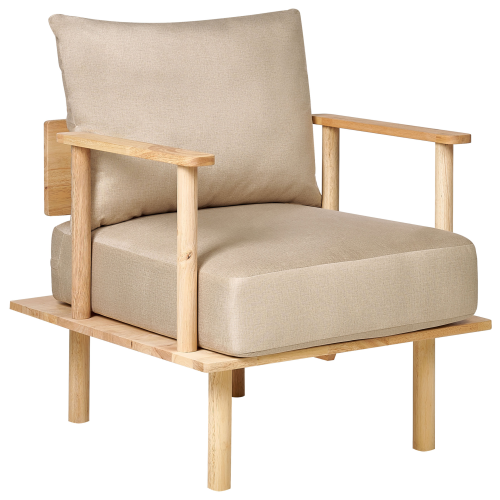 Beliani Armchair ASKER Fabric Sand Beige