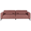 Beliani Sofa 3 Seater ANGE Fabric Burgundy 1