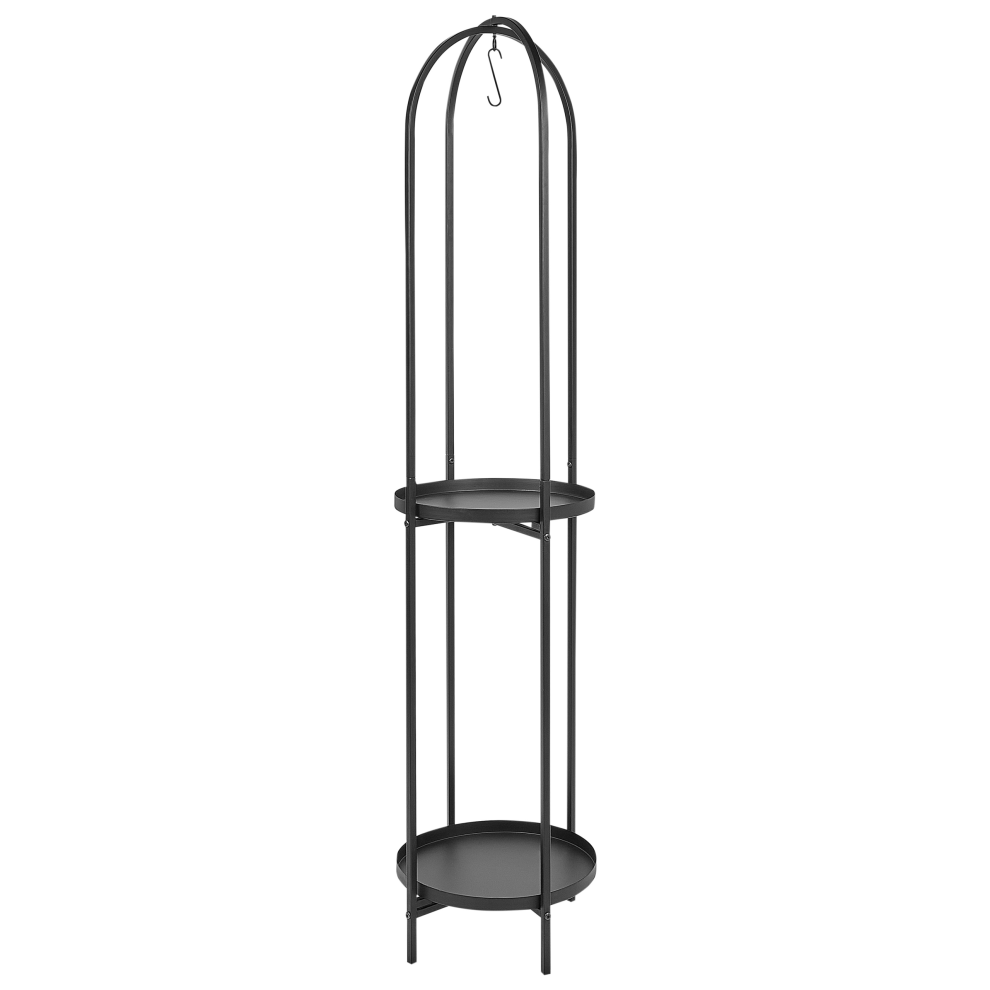 Beliani Plant Stand Tamarix Metal 35 Cm Black